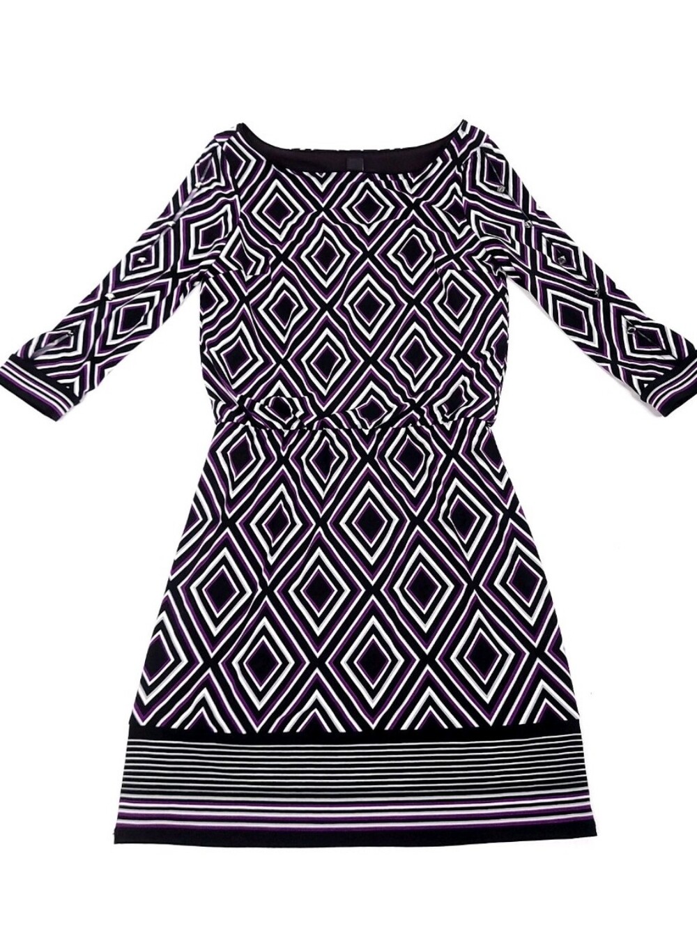 White House Black Market Womens Dress XXS Multicolor Stretch 3/4 Sleeve Career